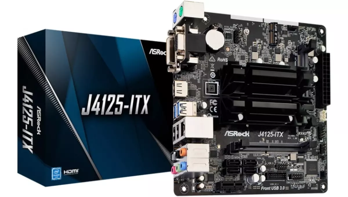 Плата ASRock J4125-ITX з чіпом Intel Gemini Lake Refresh підійде для створення домашнього медіацентру
