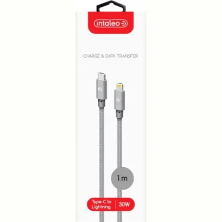 Кабель Intaleo CBGNYTL1 USB Type-C-Lightning 1м 60W Grey (1283126559587)