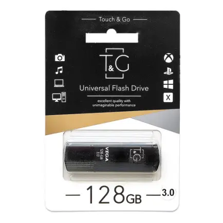 Флеш-накопитель USB3.0 128GB T&G 121 Vega Series Black (TG121-128GB3BK)