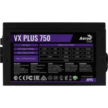 Блок питания AeroCool VX Plus Stealth 750 (ACPN-VS75AEY.12)