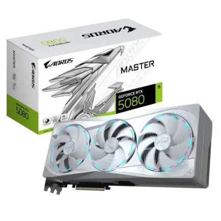 Відеокарта GF RTX 5080 16GB GDDR7 Aorus Master Ice Gigabyte (GV-N5080AORUSM ICE-16GD)