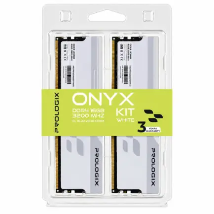 Модуль памяти DDR4 2x8GB/3200 Prologix Onyx White (PRO16GB3200YW4K)