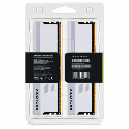 Модуль памяти DDR4 2x8GB/3200 Prologix Onyx White (PRO16GB3200YW4K)