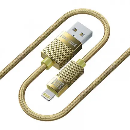 Кабель Luxe Cube Premium USB-Lightning, 1м, золотистый (8886668686150)