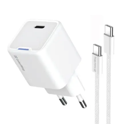 Сетевое зарядное устройство ColorWay GaN Mini 35W PD Port PPS USB-C White (CW-CHS056PDC-WT)