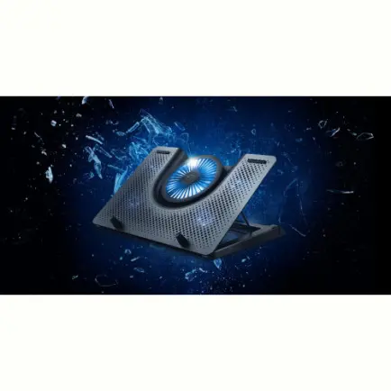 Охлаждающая подставка для ноутбука Trust GXT 1125 Quno Blue LED 17.3" Black (23581)