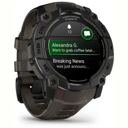 Смарт-часы Garmin Instinct 3 50mm AMOLED Black with Charcoal Silicone Band (010-03020-40)
