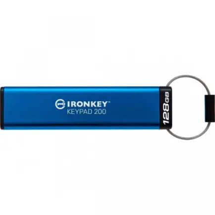 Флеш-накопичувач USB3.2 128GB Kingston IronKey Keypad 200 Type-A Blue (IKKP200/128GB)