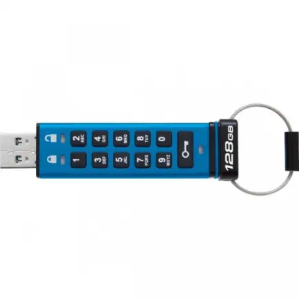 Флеш-накопичувач USB3.2 128GB Kingston IronKey Keypad 200 Type-A Blue (IKKP200/128GB)
