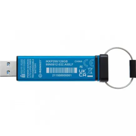 Флеш-накопичувач USB3.2 128GB Kingston IronKey Keypad 200 Type-A Blue (IKKP200/128GB)