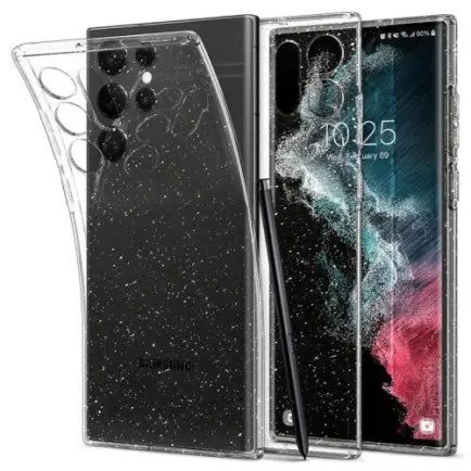 Чeхол-накладка Spigen Liquid Crystal Glitter для Samsung Galaxy S22 Ultra SM-S908 Crystal Quartz (ACS03913)