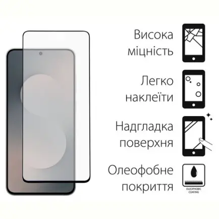 Захисне скло Dengos для Samsung Galaxy S25 FE Black Full Glue (DG-TG2P-91)