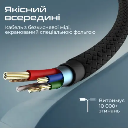 Кабель Promate xCord-Ai USB - Lightning (M/M)