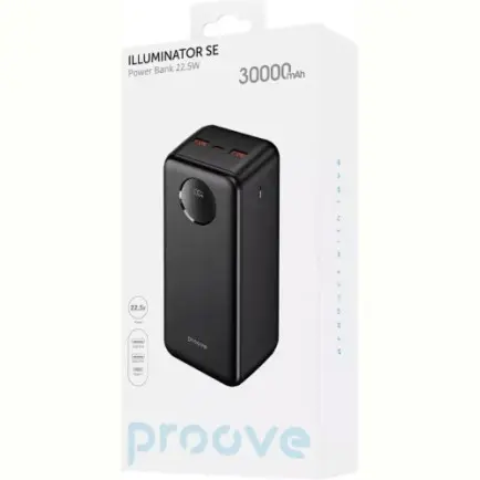Універсальна мобільна батарея Proove Illuminator SE 22.5W 30000mAh Black (PBIL30212201)