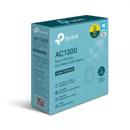 Беспроводной адаптер TP-Link Archer T3U Nano (AC1300, USB 2.0)