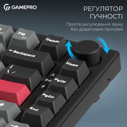 Клавіатура бездротова GamePro Asgard Yord Keychron Super Red Switch Black (MK266BK)