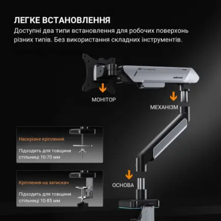 Кронштейн Anda Seat Stealth Pro II RGB 17"-42" Titanium (AD-W-A9X-1S-BT)