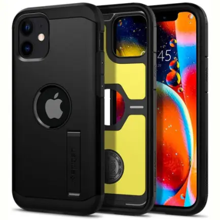 Чeхол-накладка Spigen Tough Armor для Apple iPhone 12 Mini Black (ACS01753)