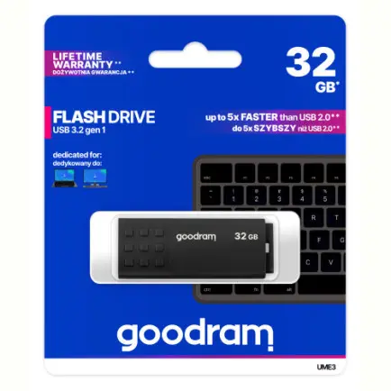 Флеш-накопичувач USB3.2 32GB Goodram UME3 Black (UME3-0320K0R11)