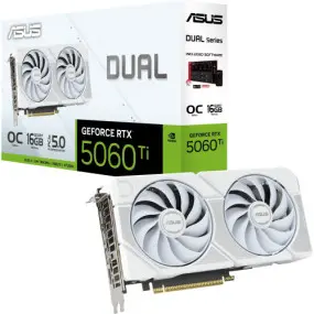 Видеокарта GF RTX 5060 Ti 16GB GDDR7 Dual OC White Asus (DUAL-RTX5060TI-O16G-WHITE)