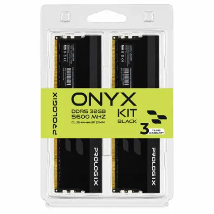 Модуль памяти DDR5 2x16GB/5600 Prologix Onyx Black (PRO32GB5600YB5K)