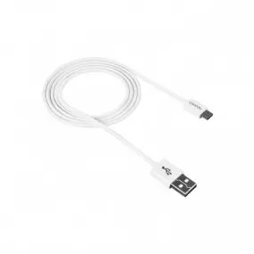 Кабель Canyon USB - MicroUSB 1м, White (CNE-USBM1W)