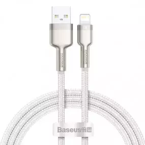 Кабель Baseus Cafule Metal USB-Lightning, 2.4A, 1м White (6953156202252)