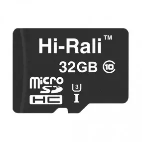 Карта пам`ятi MicroSDHC 32GB UHS-I U3 Class 10 Hi-Rali (HI-32GBSD10U3-00)