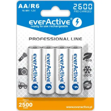 Аккумулятор everActive AA/HR06 Ni-MH 2600mAh BL 4шт