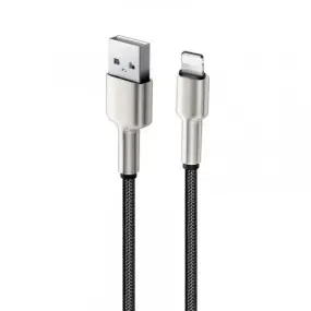 Кабель ColorWay USB-Lightning, head metal, 2.4А, 1м, Black (CW-CBUL046-BK)