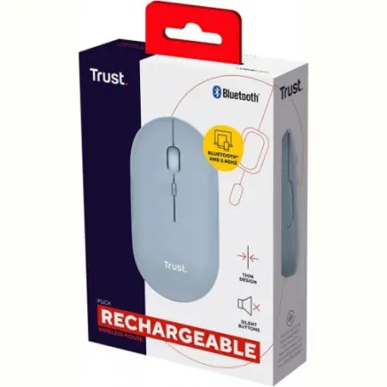 Мышь беспроводная Trust Puck Rechargeable Blue (24126)