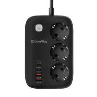 Фильтр питания ColorWay CW-CHE34PDB GaN3 Pro PD 65W (2USB-A + 2 TYPE-C)