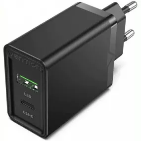 Мережевий зарядний пристрій Vention USB Type C + QC4.0 (18-20W)