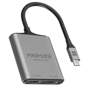 Адаптер Promate USB Type-C - 2xHDMI (M/F)