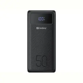 Универсальная мобильная батарея Sandberg Powerbank 50000mAh, USB-C PD 130W, Black (420-75)