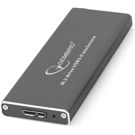 Зовнішня кишеня Gembird для підключення SSD M.2, USB 3.0, алюміній, Black (EE2280-U3C-01)
