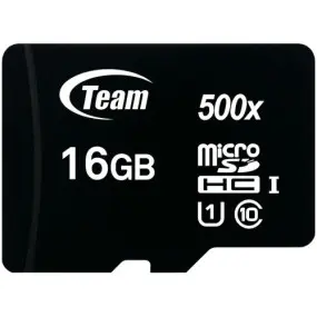 Карта памяти MicroSDHC  16GB UHS-I Class 10 Team Black (TUSDH16GCL10U02)