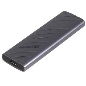 Зовнішня кишеня Maxxter M.2 NVMe PCIe, USB 3.2 Type-C, Metal, Black (EHDE-2280S-01)