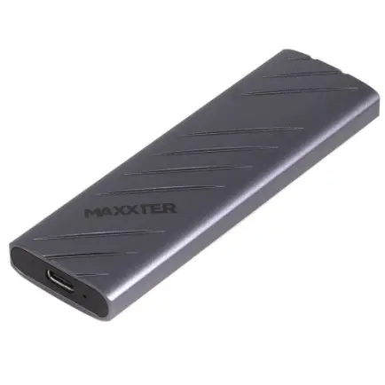Внешний карман Maxxter M.2 NVMe PCIe, USB 3.2 Type-C, Metal, Black (EHDE-2280S-01)