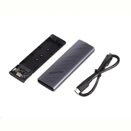 Внешний карман Maxxter M.2 NVMe PCIe, USB 3.2 Type-C, Metal, Black (EHDE-2280S-01)