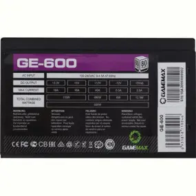 Блок живлення GameMax GE-600 600W