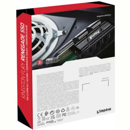 Накопичувач SSD 1TB Kingston Fury Renegade with Heatsink M.2 2280 PCIe 4.0 x4 NVMe 3D TLC (SFYRSK/1000G)