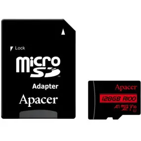 Карта пам`ятi MicroSDHC 128GB UHS-I Class 10 Apacer + SD adapter (AP128GMCSX10UB-R)