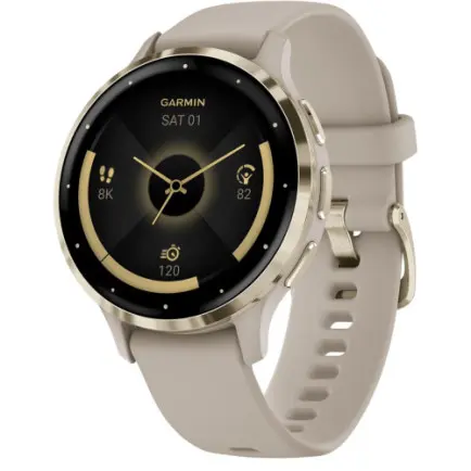 Смарт-часы Garmin Venu 3s Soft Gold Stainless Steel Bezel with French Gray Case and Silicone Band (010-02785-52)