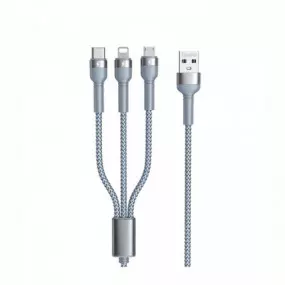 Кабель Remax Jany Series 3в1 USB to Type-C/Lightning/Micro-USB Silver (RC-124TH)