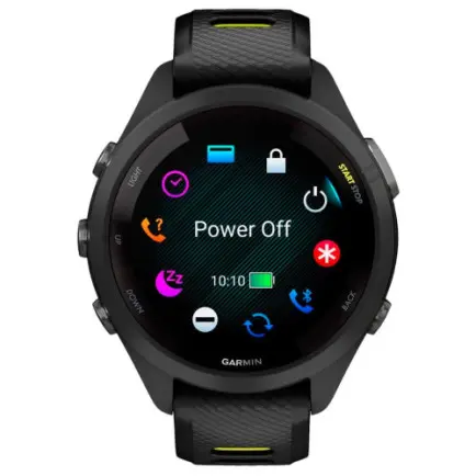 Смарт-часы Garmin Forerunner 265S Black Bezel and Case with Black/Amp Yellow Silicone Band (010-02810-53)