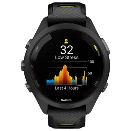 Смарт-часы Garmin Forerunner 265S Black Bezel and Case with Black/Amp Yellow Silicone Band (010-02810-53)