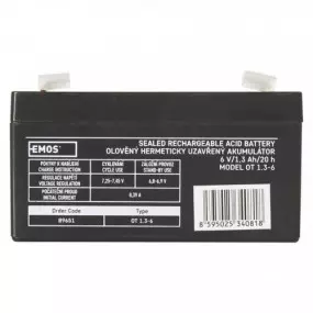 Акумуляторна батарея Emos B9651 6V 1.3AH (FAST.4.7 MM)