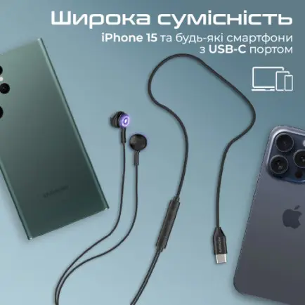 Гарнитура Promate LumiBuds-C Black