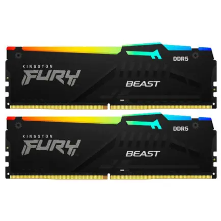 Модуль памяти DDR5 2x32GB/5200 Kingston Fury Beast RGB Black (KF552C40BBAK2-64)